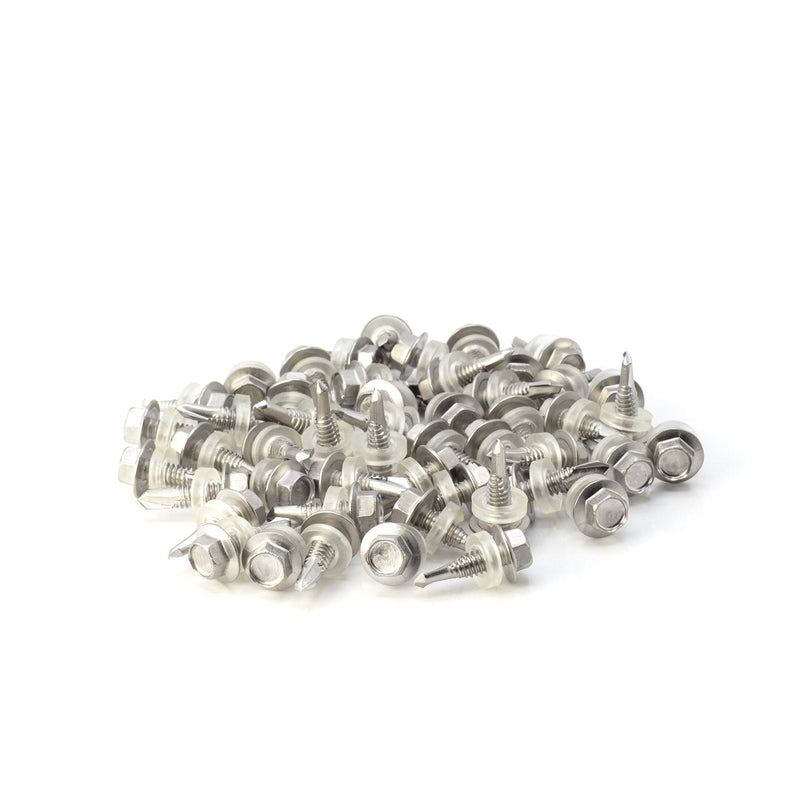 #12 Size, 3/4" Length (19mm) - Self Tapping Screw - Self Drilling Screw - 410 Stainless Steel Screws = Exceptional Wear and Very Corrosion Resistant) - Hex Washer Head - 100pcs