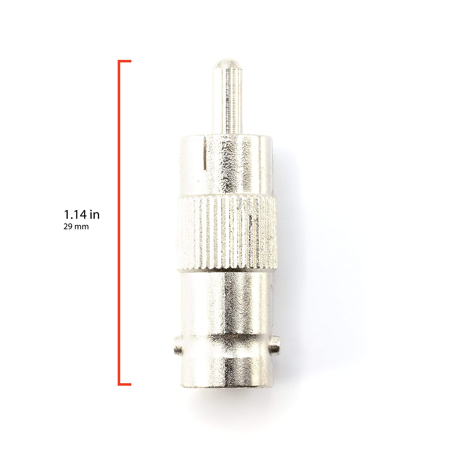 RCA and BNC Coaxial Adapter - BNC Female to RCA Male Connector, Adapter, Coupler, and Converter - For RG11, RG6, RG59, RG58, SDI, HD SDI, CCTV - 4 Pack