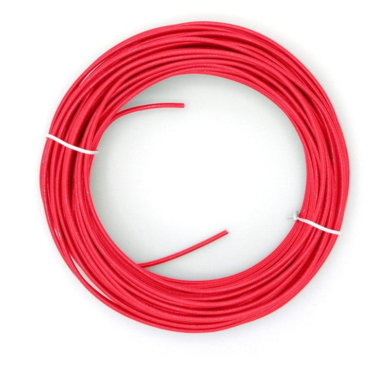 10 Feet (3 Meter) - Insulated Solid Copper THHN / THWN Wire - 10 AWG, Wire is Made in the USA, Residential, Commerical, Industrial, Grounding, Electrical rated for 600 Volts - In Red
