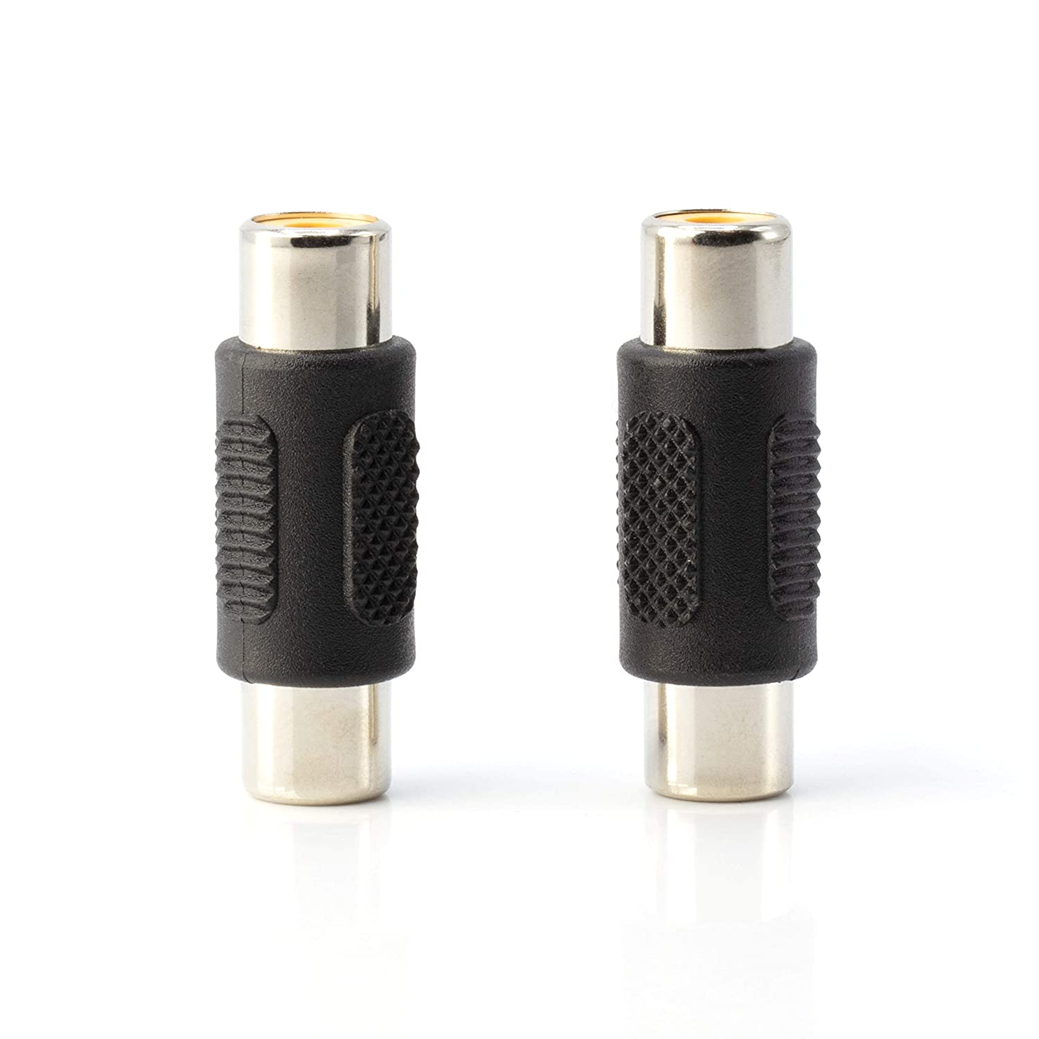 RCA Adapter, Female to Female Coupler, Extender, Barrel - Audio Video RCA Connectors, for Audio, Video, S/PDIF, Subwoofer, Phono, Composite, Component, and More - 4 Pack
