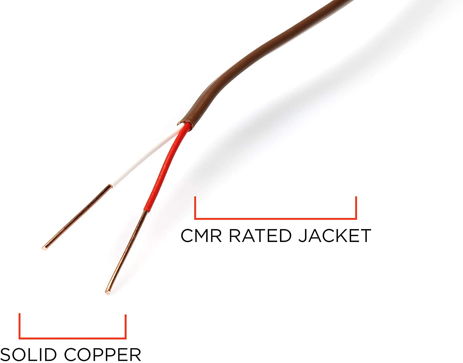 Thermostat Wire 18/7 - Brown - Solid Copper 18 Gauge, 7 Conductor - CL2 (UL Listed) CMR Riser Rated (CL3) - Residential, Commercial and Industrial Rated - 18-7, 50 Feet