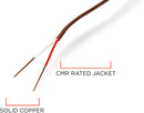 Thermostat Wire 18/7 - Brown - Solid Copper 18 Gauge, 7 Conductor - CL2 (UL Listed) CMR Riser Rated (CL3) - Residential, Commercial and Industrial Rated - 18-7, 25 Feet
