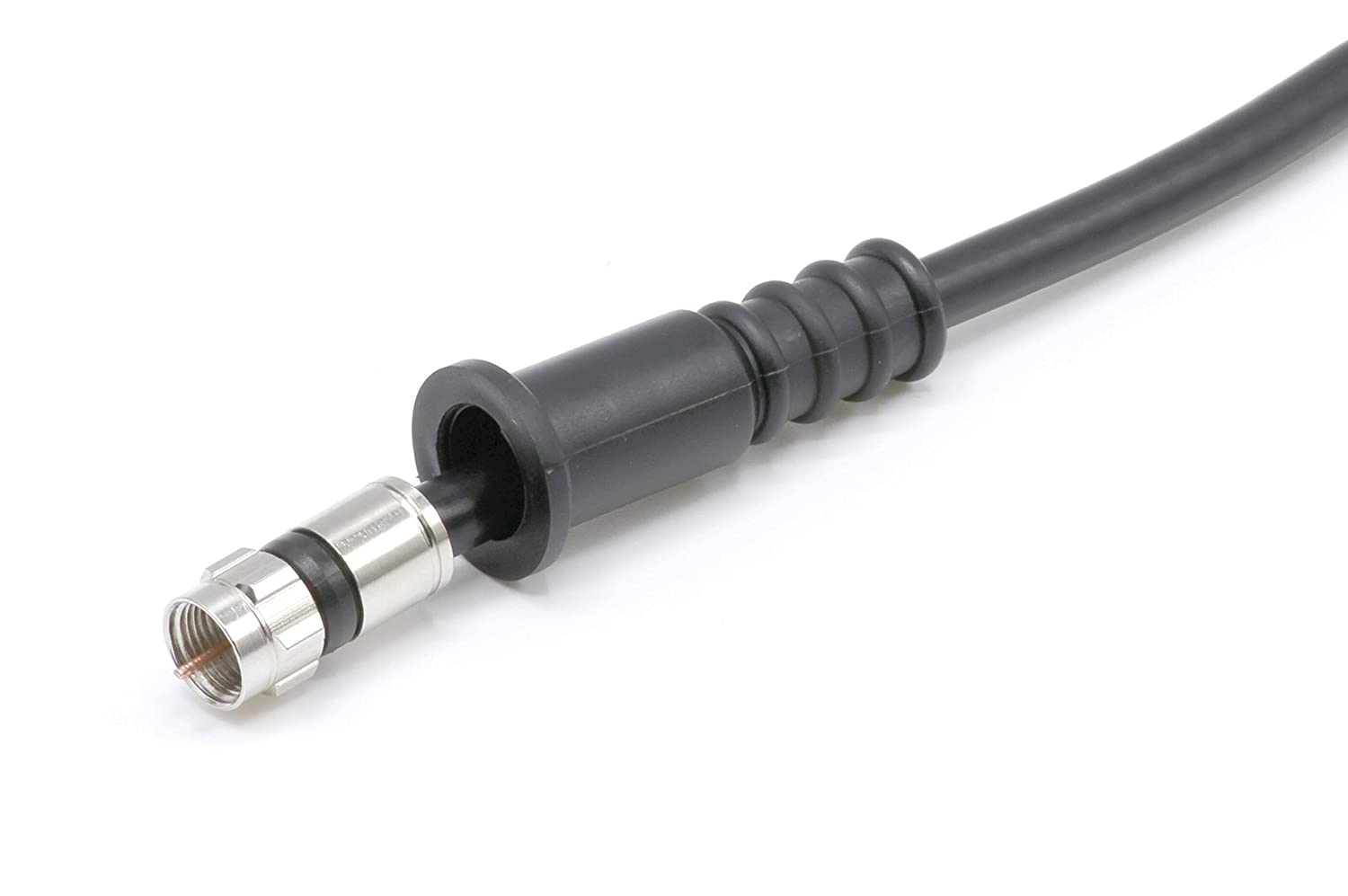 Coaxial Cable Weather Boot - RG6 Connectors RG59 Ends Coaxial Boots - Weatherproof (Black) - Pack of 50