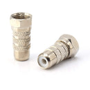 RF and RCA Coaxial Adapter - 10 Pack - RCA Female to Male F81 (F-Pin) Connector, Adapter, Coupler, and Converter - For RG11, RG6, RG59, RG58, SDI, HD SDI, CCTV