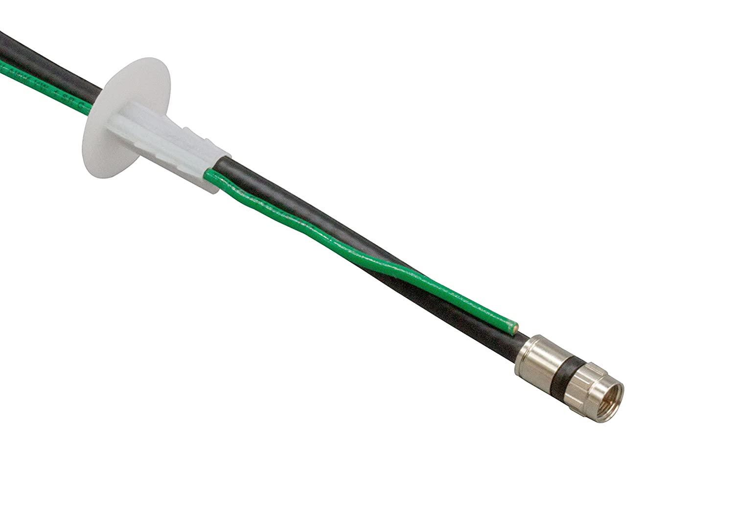 Single Feed Thru Bushing - (White) RG6 Feed Through Bushing (Grommet) Replaces Wallplates (Wall Plates) For Coax Coaxial Cable, Network Cable, CCTV - Indoor/ Outdoor Rated - 10 Pack