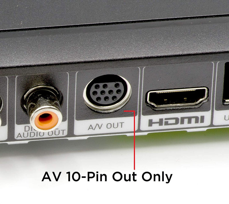 10 Pin to Composite Cable; NOT S-VIDEO CABLE, for Audio and Video; 10 DIN pin to AV - Connects to H25, C31, C41, C41-W, C51, C61, & C61-K- DIRECTV and AT&T Replacement Cable - 12ft
