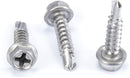 #8 Size, 3/4" Length (19mm) - Self Tapping Screw -- Self Drilling Screw - 410 Stainless Steel Screws = Exceptional Wear and Very Corrosion Resistant) - Hex and Phillips Head - 100pcs