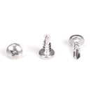 #10 Size, 1/2" Length (13mm) - Self Tapping Screw - Self Drilling Screw - 410 Stainless Steel Screws = Exceptional Wear and Very Corrosion Resistant) - Phillips Pan Head - 100pcs