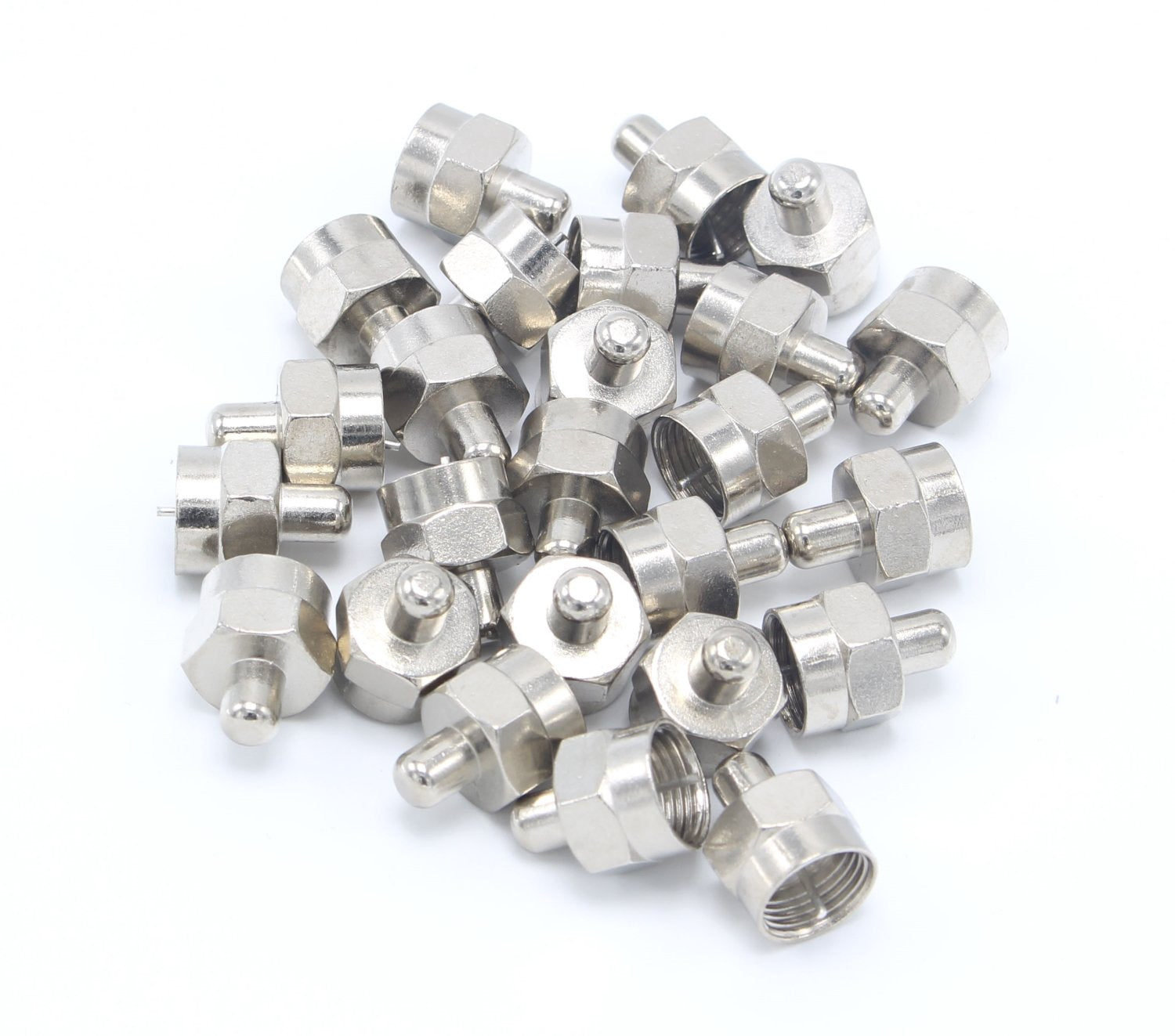 Coaxial F Type 75 Ohm Terminator - 100 Pack - 75 Ohm Resistor for Coax and RF - (F-Pin / F81) Install on Unused Ports in your Cable, Satellite, Antenna, or other RF System