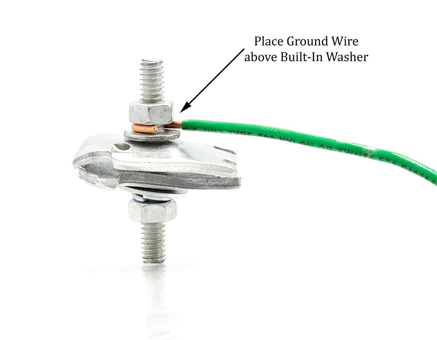 I Beam Style Ground Clamp - Galvanized Heavy Duty Trailer I-Beam Grounding, Stranded or Solid Wire - Grounding Tools Edition - UL Listed - Antenna, Satellite Dish, Cable TV - 1 Pack