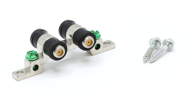 3 GHz High Frequency Ground Block - Dual Port - Weather Seal Boots for Coaxial Cable, Coax F Type approved for  Antenna, Satellite Dish, Cable TV - Two Port Grounding - 1 Pack