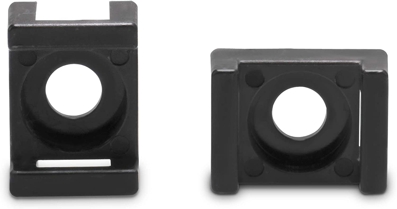 Cable Tie Base Saddle Mount Wire Holder Organizer - Zip Tie Mounting Block - Wire Bundle Tie Mount for Zip Ties Black - 50 Pack