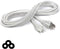 AC Power Cord (3 Prong) - White, 15 Feet (4.5 Meter) - Premium Quality Copper Wire Core - Mouse Style for Laptops, Computers, & Power Supplies - NEMA 5-15P to C5 / IEC 320 - UL Listed