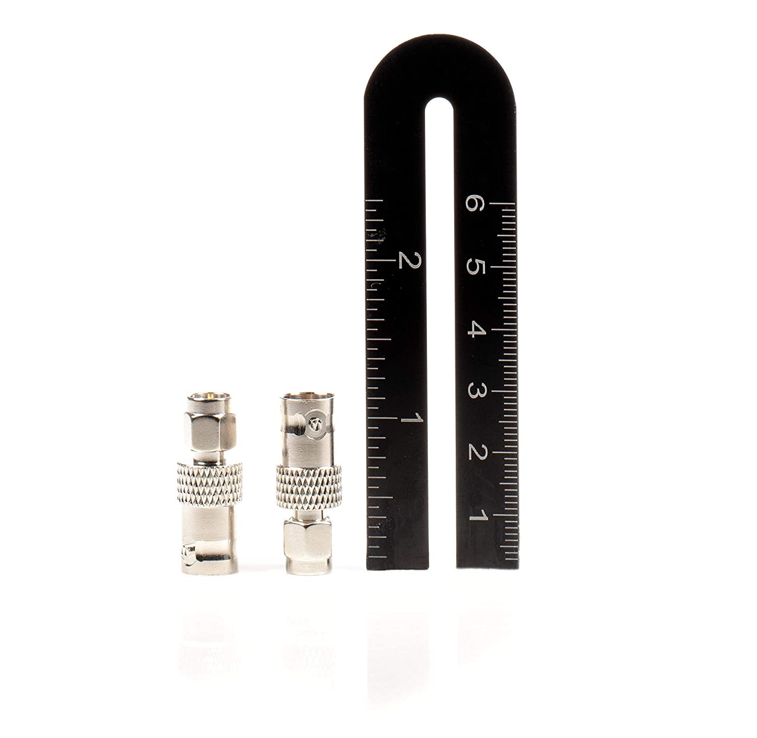 SMA Male to BNC Female Adapter - 50 Pack Coupler - Male to Female Coaxial (RF) Connector, Compatible with RF, SDI, HD-SDI, CCTGV, Camera