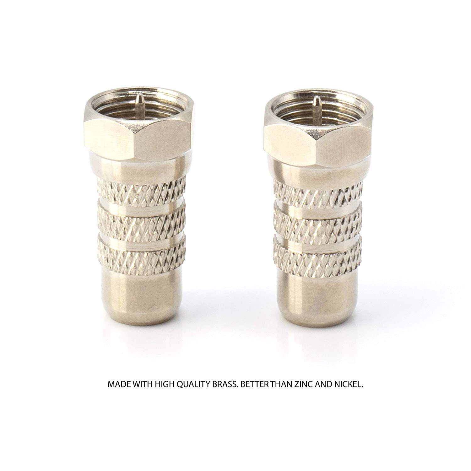 RF and RCA Coaxial Adapter - 4 Pack - RCA Female to Male F81 (F-Pin) Connector, Adapter, Coupler, and Converter - For RG11, RG6, RG59, RG58, SDI, HD SDI, CCTV
