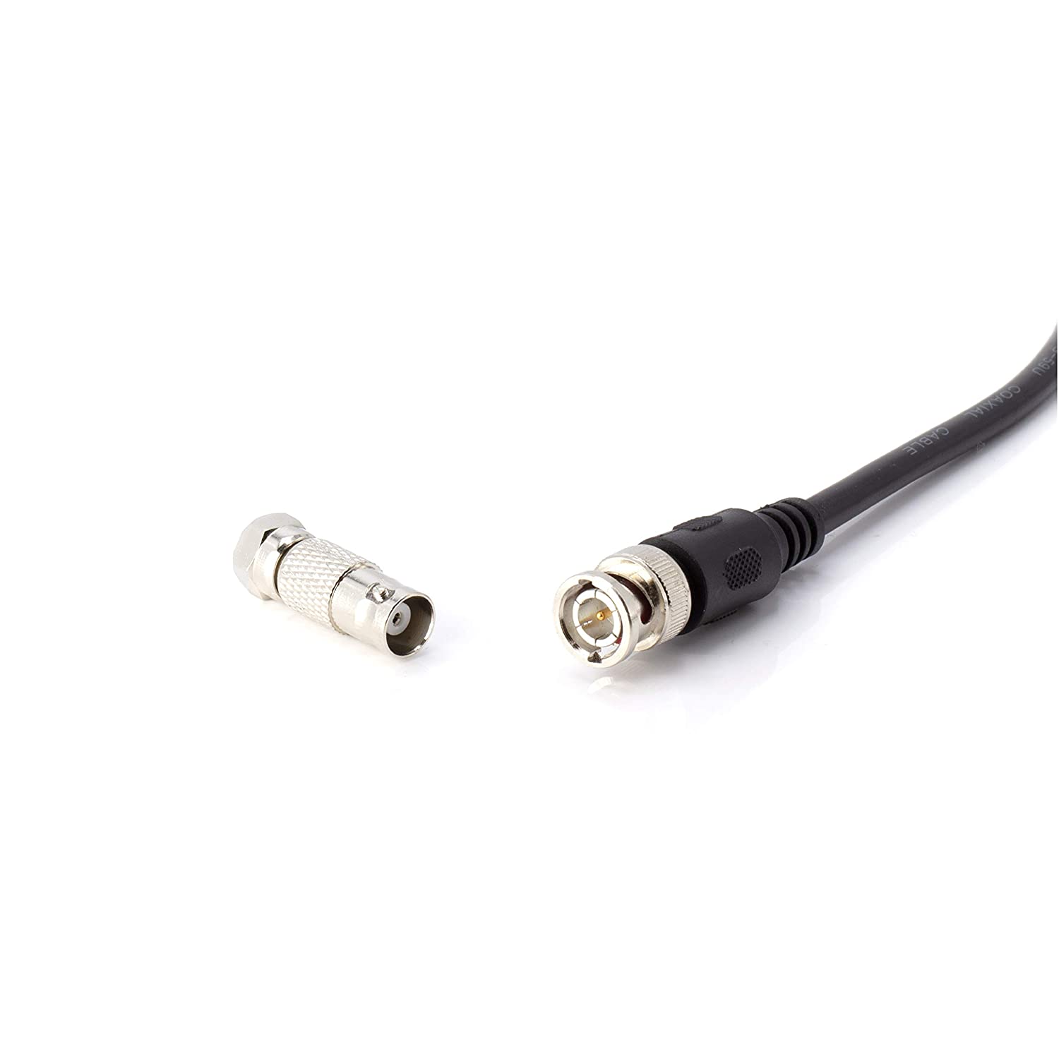 RF (F81) and BNC Coaxial Adapter - BNC Female to Male F81 (F-Pin) Connector, Adapter, Coupler, and Converter - For RG11, RG6, RG59, RG58, SDI, HD SDI, CCTV - 25 Pack