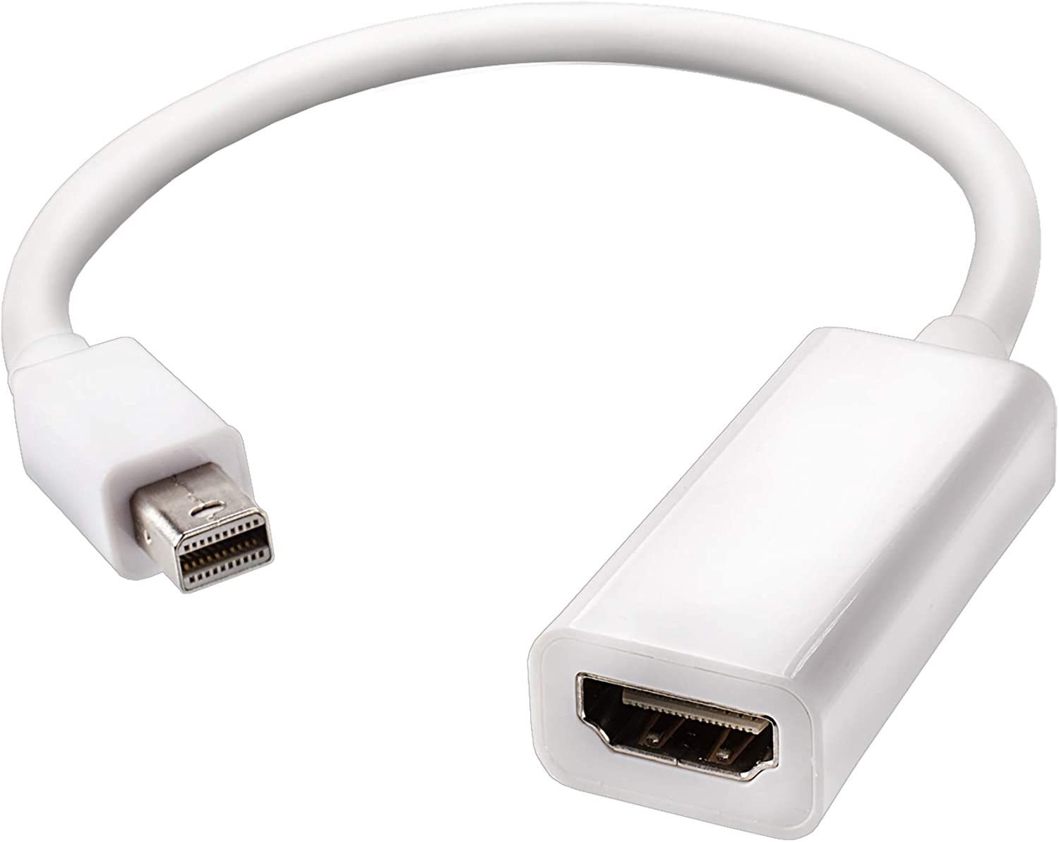 Mini DisplayPort to HDMI Adapter - MiniDP to HDMI - Thunderbolt / MiniDP to HDMI Cable Adapter - White