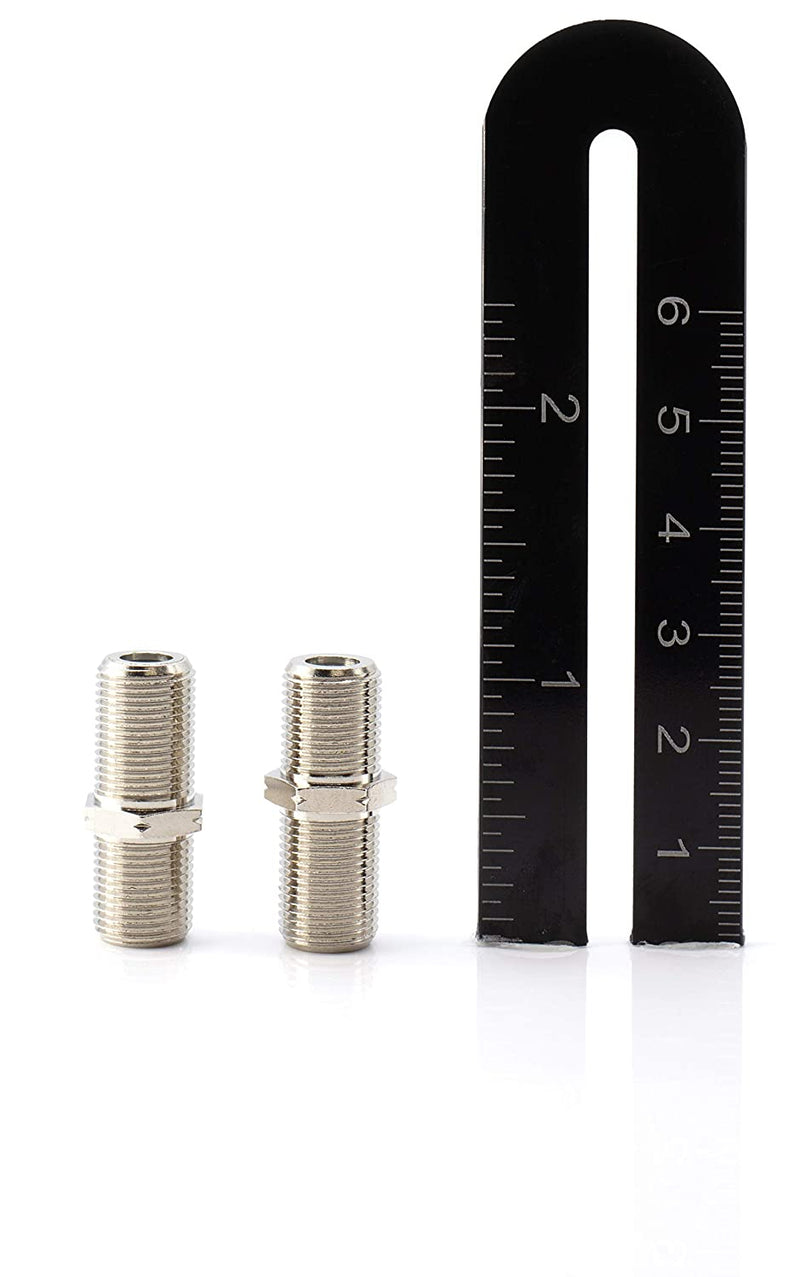 Cable Extension Coupler, with Washer and Nut - 50 Pack - Works with Wall plates - Connects Two Coaxial Video Cables, for Coax F81 (female to female) High Quality 3GHz Satellite, CATV