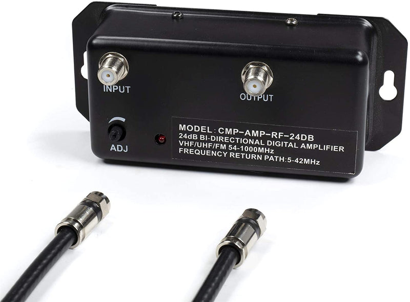 Amplificador de distribución de 24 db | Amplificador de señal de antena de  TV digital, potenciador/ganancia ajustable, NTSC, ATSC, FM, UHF, VHF - 1000