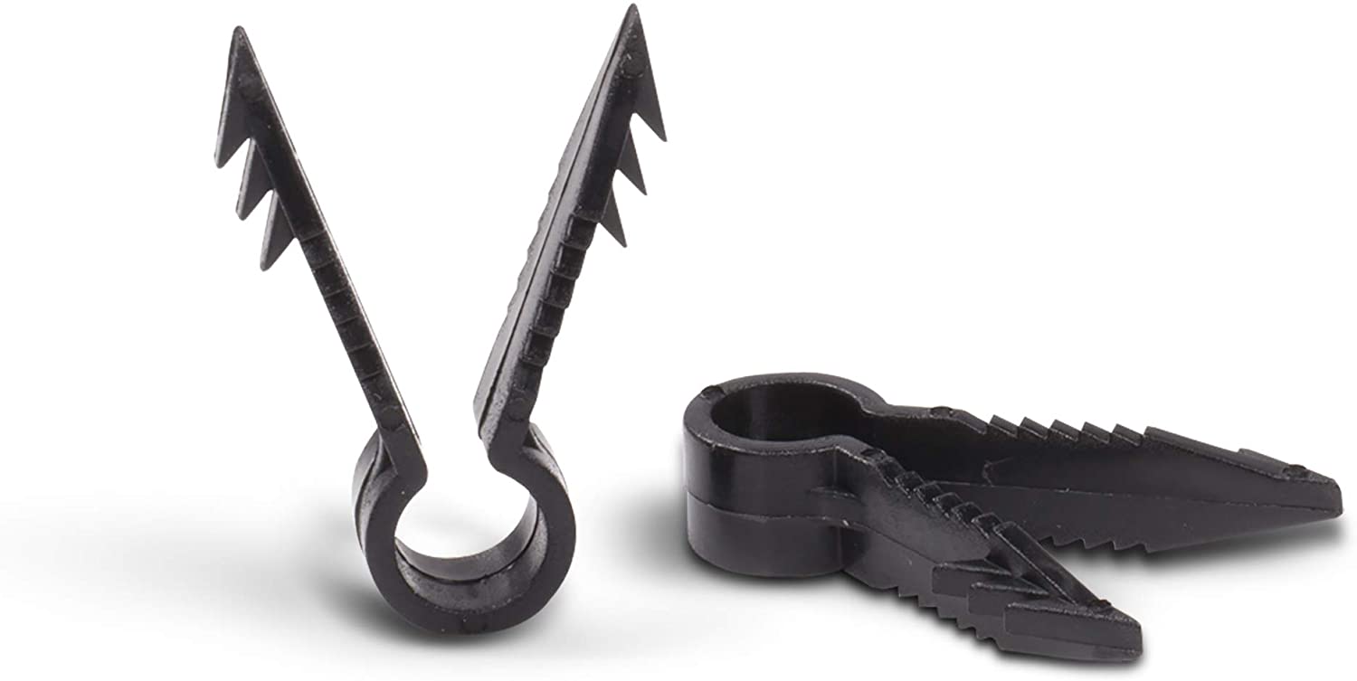 Stucco and Drywall Cable Clips for Coaxial and similar Cables - High Quality Push-In Masonry Anchors - RG59, RG6, Ethernet, and Similar - Cable Clips, Pack of 50 - Black