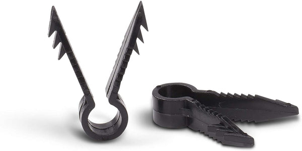 Stucco and Drywall Cable Clips for Coaxial and similar Cables - High Quality Push-In Masonry Anchors - RG59, RG6, Ethernet, and Similar - Cable Clips, Pack of 100 - Black