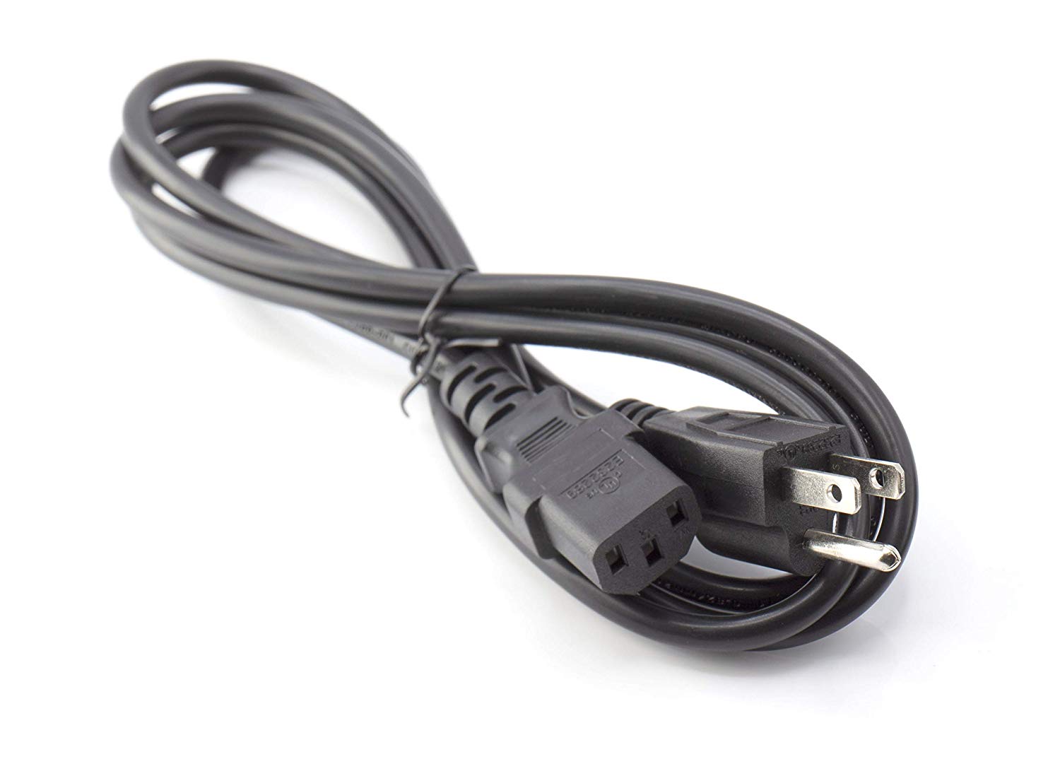 AC Power Cord 3 Prong (18 awg) for TV PC Monitor Wall Mount Set Up |Black – 3ft