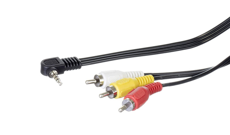 3.5mm Male Jack to RCA Male Video and Audio Cable - Compatible with Roku and Tivo - NOT FOR CAMERAS - Composite Video Cable Connector (Red White Yellow) - 6 Feet, 3 Pack