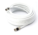 Digital Coaxial Cable Kit with Universal Ends -RG6 Coax Cable and six (6) Piece Adapter Kit includes Male Female RCA BNC F81, and Barrel Connectors - White, 15 Feet
