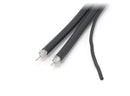 150ft Dual with Ground RG6 Coaxial Twin Coax Cable (Siamese Cable) with 18AWG Copper Ground Wire, Satellite, Antenna & CATV Quality Compression Connectors, White