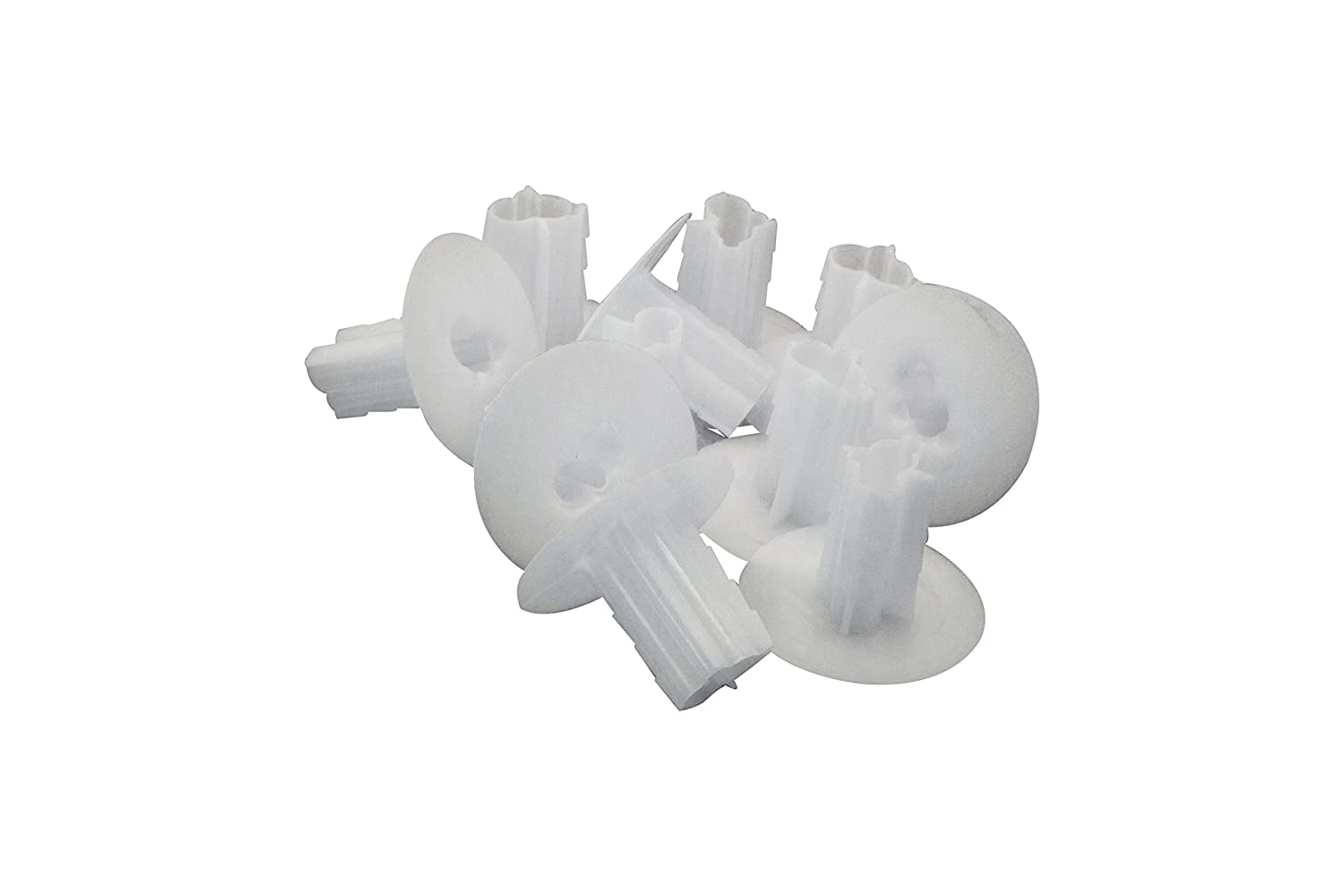 Dual Feed Thru Bushing - (White) RG6 Feed Through Bushing (Grommet) Replaces Wallplates (Wall Plates) For Coax Coaxial Cable, Network Cable, CCTV - Indoor/ Outdoor Rated - 10 Pack