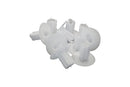 Dual Feed Thru Bushing - (White) RG6 Feed Through Bushing (Grommet) Replaces Wallplates (Wall Plates) For Coax Coaxial Cable, Network Cable, CCTV - Indoor/ Outdoor Rated - 10 Pack