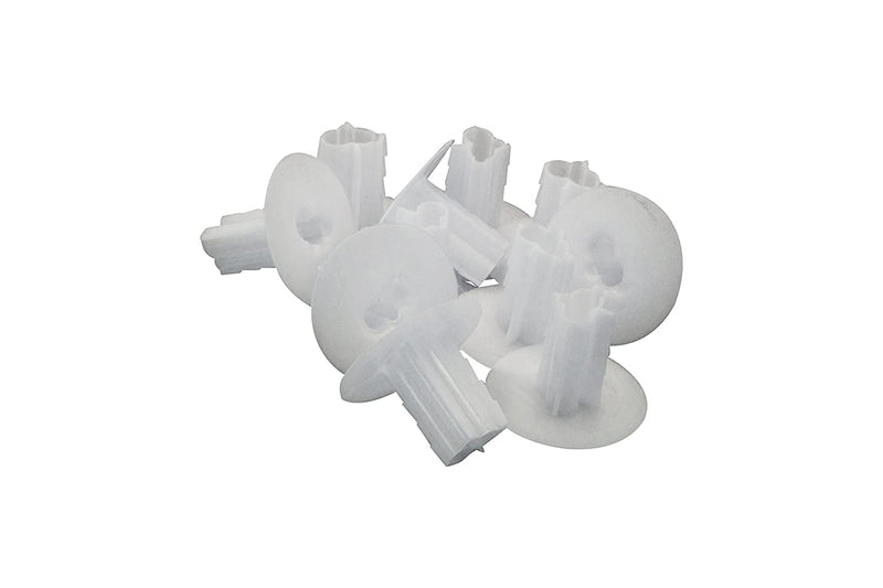 Dual Feed Thru Bushing - (White) RG6 Feed Through Bushing (Grommet) Replaces Wallplates (Wall Plates) For Coax Coaxial Cable, Network Cable, CCTV - Indoor/ Outdoor Rated - 10 Pack