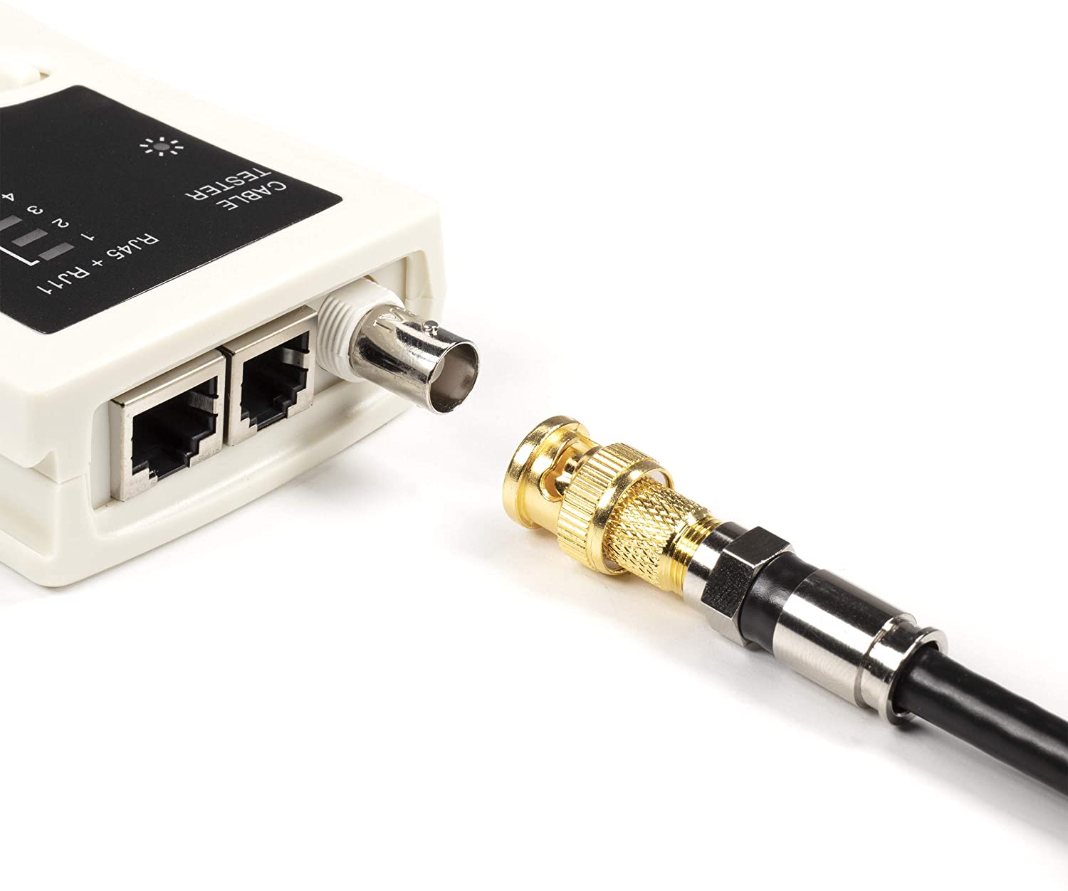 Gold RF (F81) and BNC Coaxial Adapter - 25 Pack - BNC Male to Female F81 (F-Pin) Connector, Adapter, Coupler, and Converter - For RG11, RG6, RG59, RG58, SDI, HD SDI, CCTV