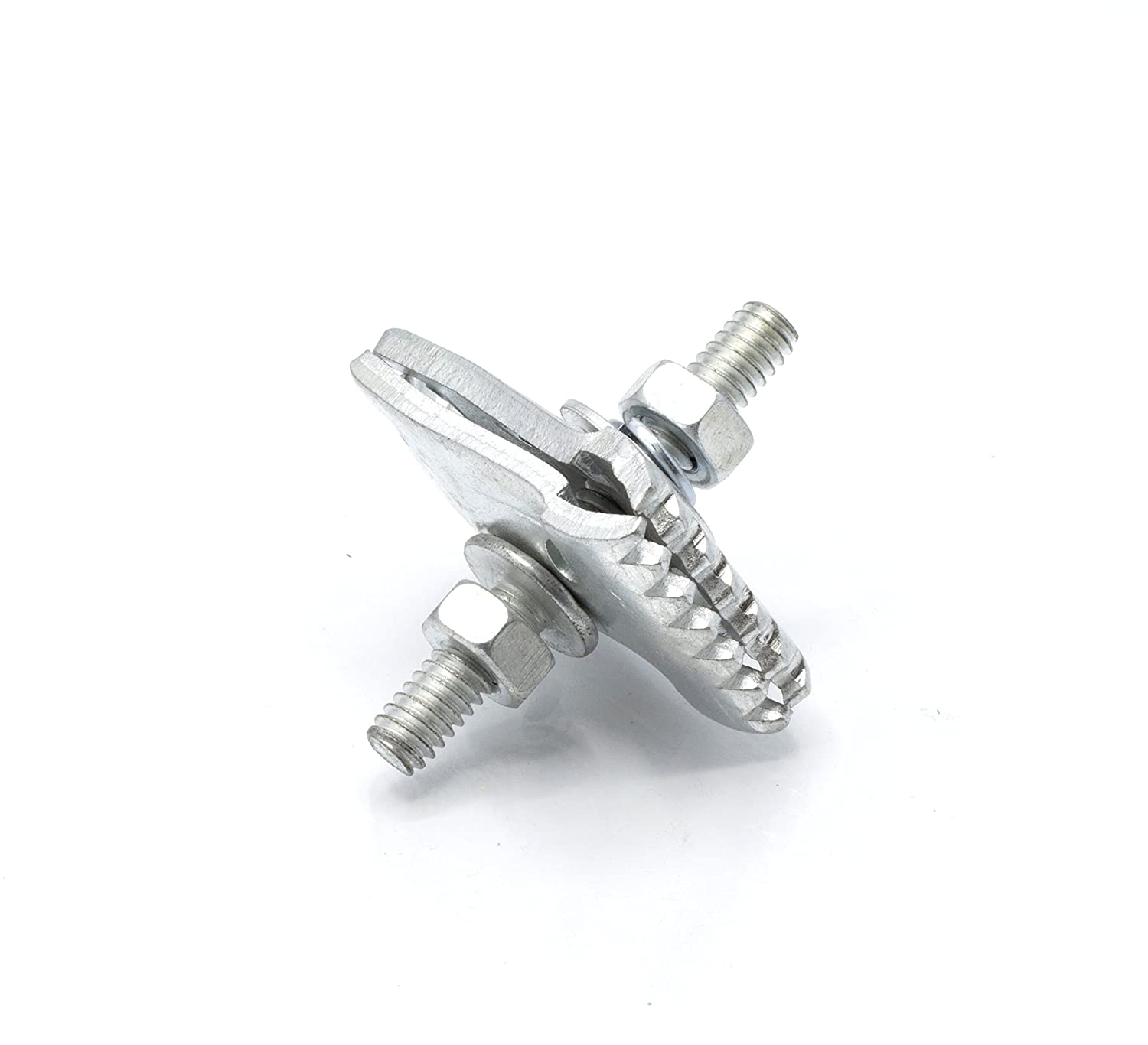 I Beam Style Ground Clamp - Galvanized Heavy Duty Trailer I-Beam Grounding, Stranded or Solid Wire - Grounding Tools Edition - UL Listed - Antenna, Satellite Dish, Cable TV - 4 Pack