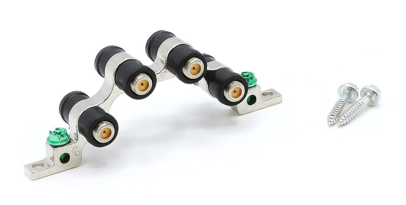 3 GHz High Frequency Ground Block - Quad Port - Weather Seal Boots for Coaxial Cable, Coax F Type approved for  Antenna, Satellite Dish, Cable TV - Four Port Grounding - 10 Pack