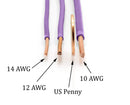 25 Feet (7.5 Meter) - Insulated Solid Copper THHN / THWN Wire - 12 AWG, Wire is Made in the USA, Residential, Commerical, Industrial, Grounding, Electrical rated for 600 Volts - In Purple