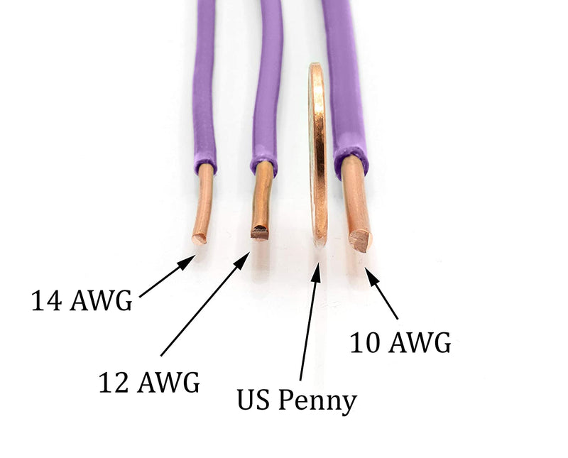 25 Feet (7.5 Meter) - Insulated Solid Copper THHN / THWN Wire - 12 AWG, Wire is Made in the USA, Residential, Commerical, Industrial, Grounding, Electrical rated for 600 Volts - In Purple
