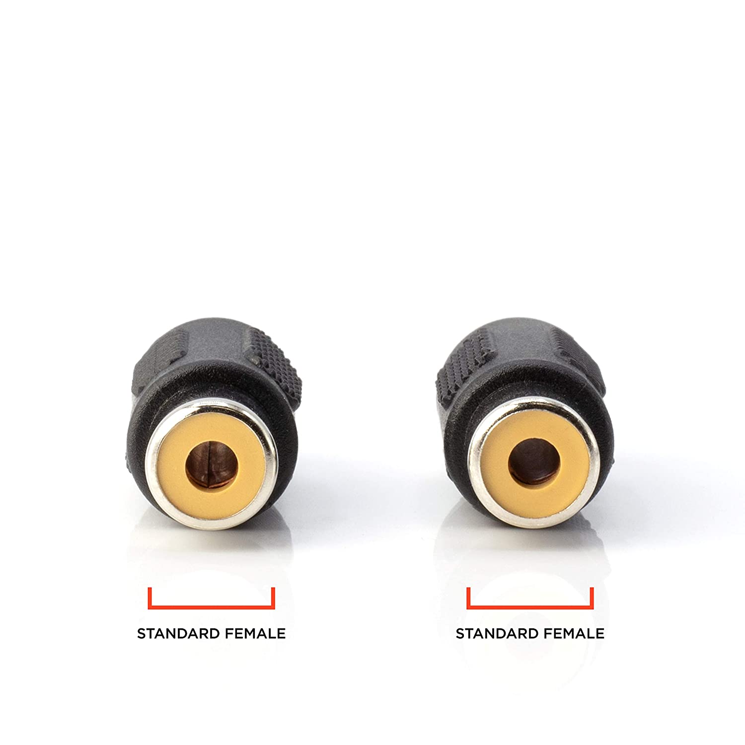 RCA Adapter, Female to Female Coupler, Extender, Barrel - Audio Video RCA Connectors, for Audio, Video, S/PDIF, Subwoofer, Phono, Composite, Component, and More - 4 Pack