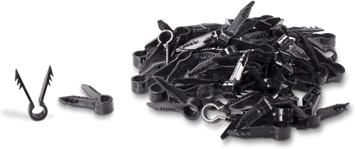 Stucco and Drywall Cable Clips for Coaxial and similar Cables - High Quality Push-In Masonry Anchors - RG59, RG6, Ethernet, and Similar - Cable Clips, Pack of 50 - Black