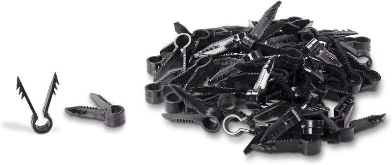 Stucco and Drywall Cable Clips for Coaxial and similar Cables - High Quality Push-In Masonry Anchors - RG59, RG6, Ethernet, and Similar - Cable Clips, Pack of 50 - Black