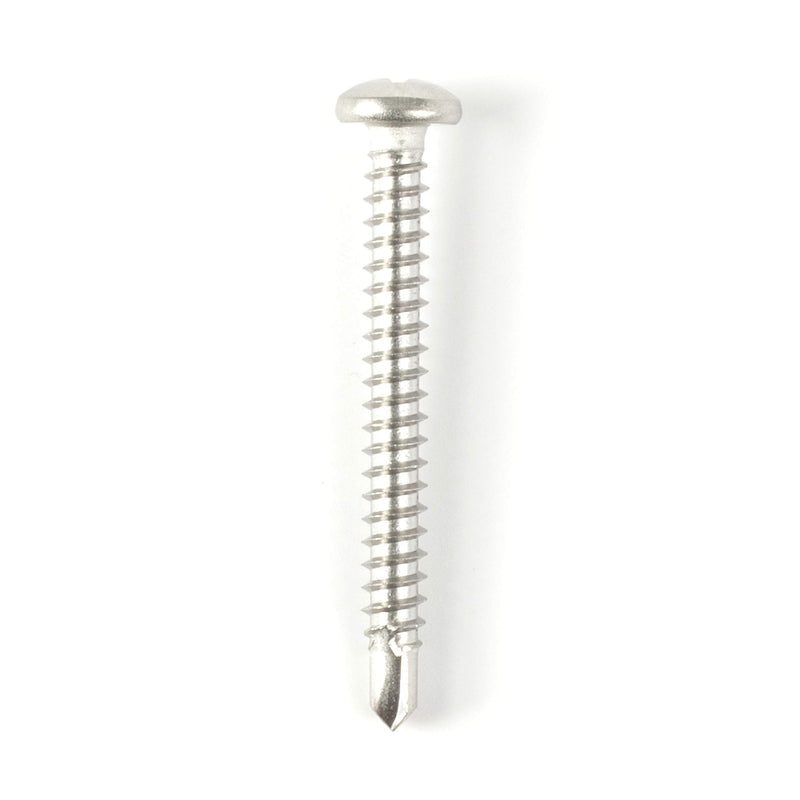 #8 Size, 1 1/2" Length (38mm) - Self Tapping Screw - Self Drilling Screw - 410 Stainless Steel Screws = Exceptional Wear and Very Corrosion Resistant) - Phillips Pan Head - 100pcs
