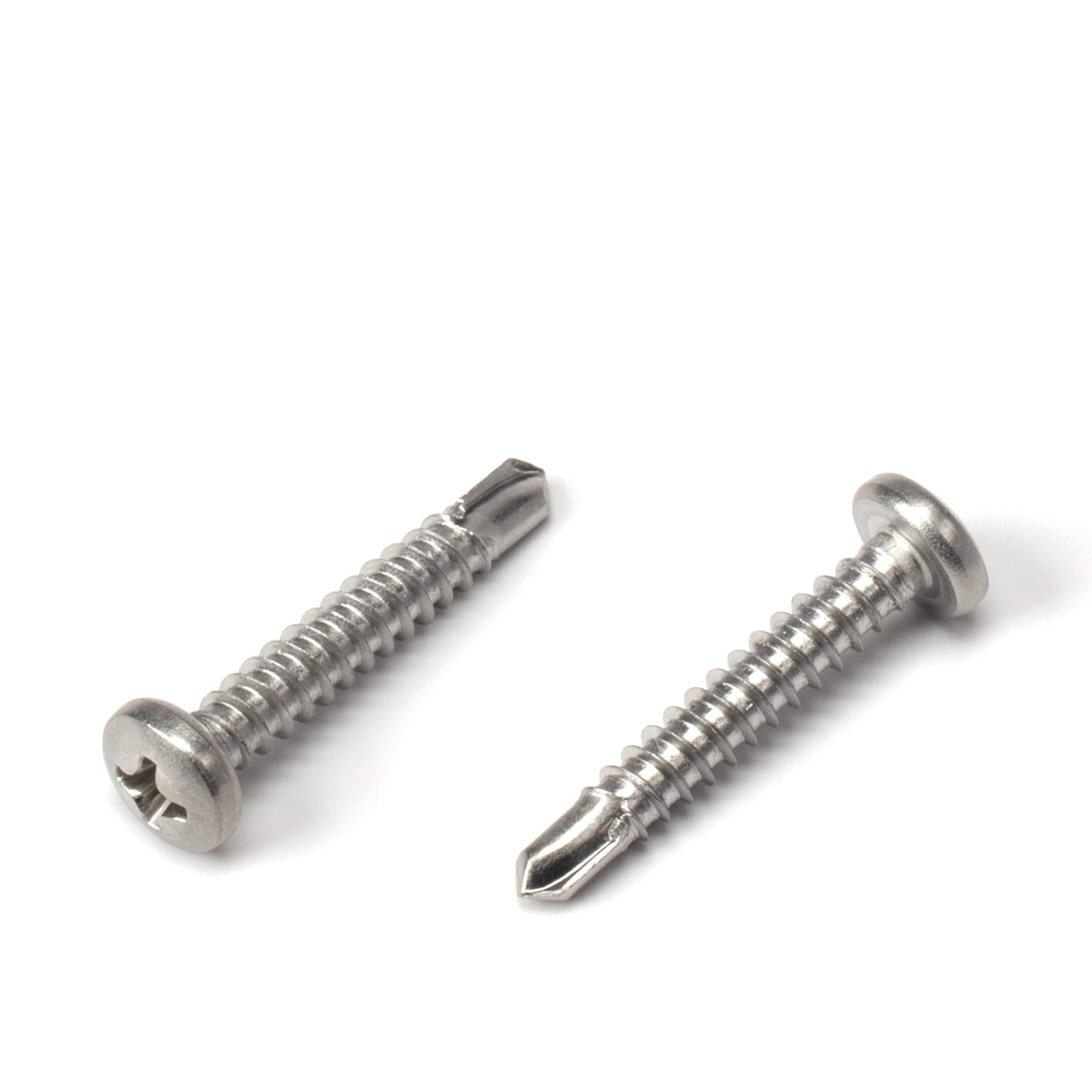 #8 Size, 1" Length (25mm) - Self Tapping Screw - Self Drilling Screw - 410 Stainless Steel Screws = Exceptional Wear and Very Corrosion Resistant) - Phillips Pan Head - 100pcs