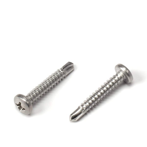 #8 Size, 1" Length (25mm) - Self Tapping Screw - Self Drilling Screw - 410 Stainless Steel Screws = Exceptional Wear and Very Corrosion Resistant) - Phillips Pan Head - 100pcs