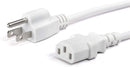AC Power Cord (3 Prong) - 5 Feet (1.5 Meter), White - Premium Quality Copper Wire Core - Computer, Medical, Server & Desktop - NEMA 5-15 to C13 / IEC 320 - UL Listed Power Cable