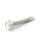 #14 Size, 1 1/2" Length (38mm) - Self Tapping Screw - Self Drilling Screw - 410 Stainless Steel Screws = Exceptional Wear and Very Corrosion Resistant) - Hex Washer Head - 100pcs