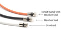 2 Feet (0.6 Meter) - Direct Burial Coaxial Cable 75 Ohm RF RG6 Coax Cable, with Rubber Boots - Outdoor Connectors - Orange - Solid Copper Core - Designed Waterproof and can Be Buried