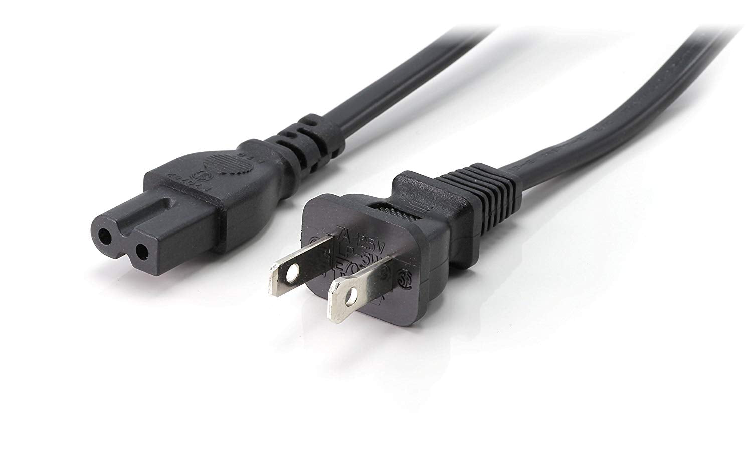 Two Pack of Power Cords - Includes Polarized and Figure 8 - 2 Prong 6ft