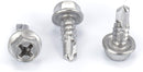 #8 Size, 1/2" Length (13mm) - Self Tapping Screw -- Self Drilling Screw - 410 Stainless Steel Screws = Exceptional Wear and Very Corrosion Resistant) - Hex and Phillips Head - 100pcs