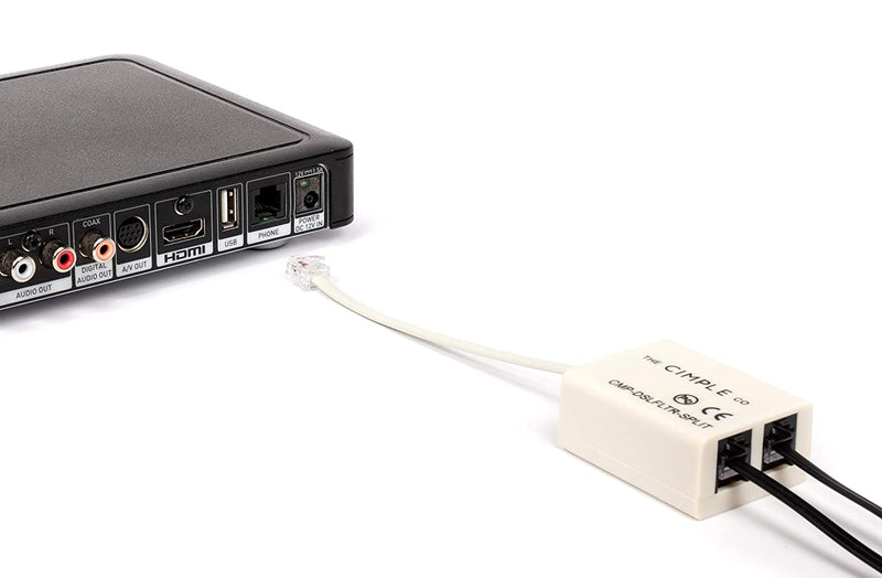 2 Wire, 1 Line DSL Filter, with Built in Splitter - for removing noise and other problems from DSL related phone lines