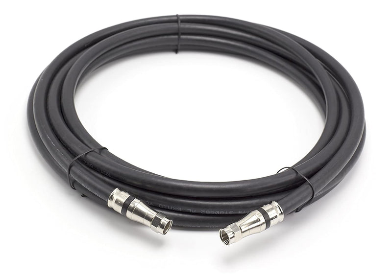 15 Feet - RG-11 Coaxial Cable F Type Cable High Definition with RG11 Coax Compression Connectors - (Black)